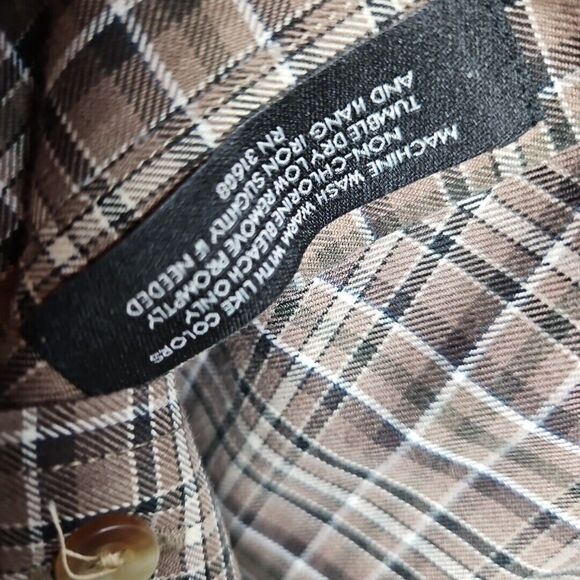 Jos a Bank traveler's Men's  shirt xxl brown black beige  plaid cotton - Picture 7 of 10